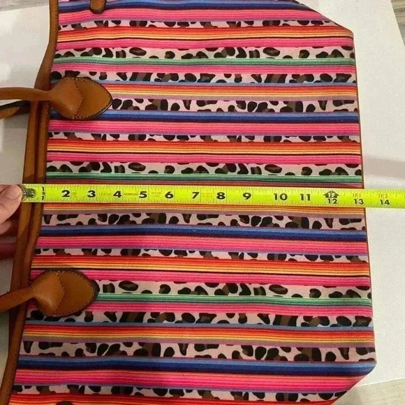 Serape & Animal Print Tote Shoulder Bag Overnight,Beach and Carryout Purse - Picture 8 of 11
